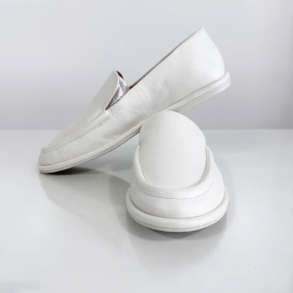 Vince Sloan Leather Loafers - Milk White Leather - Picture 8 of 13